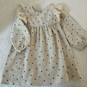 LIKE NEW! Zara cream dress with polka dots 2-3T